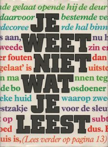 Je weet niet wat je leest (voorkant stofomslag)