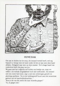 Informatie voor de pers - briefkaart met het gebaar "Ouwe bak" (voorkant)