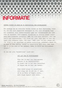 Informatie voor de pers - informatieblad 1